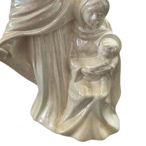 Ceramic Iridescent Holy Family Nativity Figurine - Picture 4 of 7